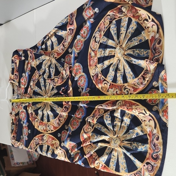 Cepas Dress Size 2XL Tunic Keyhole Western Wagon Wheel Floral - Picture 6 of 10